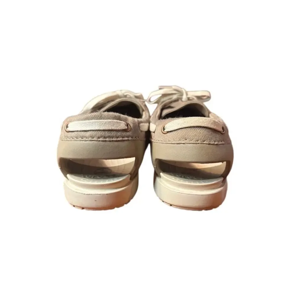 Crocs Beach Line Boat Shoes Tan / Beige Women's Size 8 200109